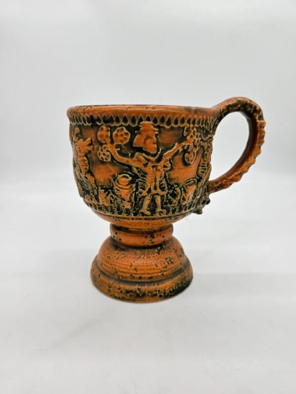 Duży rzeźbiony ceramiczny puchar dekoracyjny, made in west Germany, model WB112