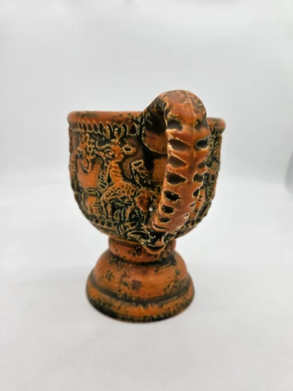 Duży rzeźbiony ceramiczny puchar dekoracyjny, made in west Germany, model WB112
