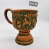 Duży rzeźbiony ceramiczny puchar dekoracyjny, made in west Germany, model WB112