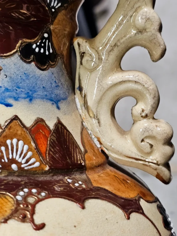 Duży Chiński wazon ceramiczny – ręcznie malowany, reliefowy, unikatowy