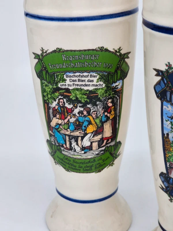 Zestaw 7 kolekcjonerskich kufli ceramicznych Regensburger Freundschaftsbecher – 0,5 L