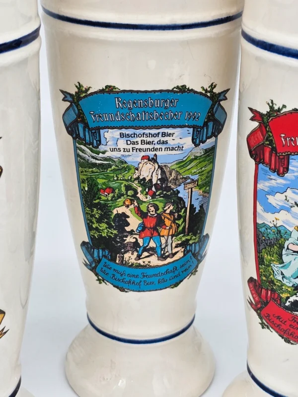 Zestaw 7 kolekcjonerskich kufli ceramicznych Regensburger Freundschaftsbecher – 0,5 L