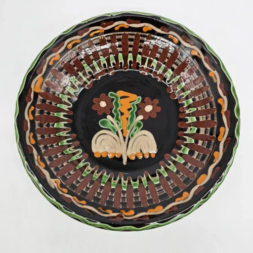Ręcznie malowany talerz ceramiczny o średnicy 27,5 cm