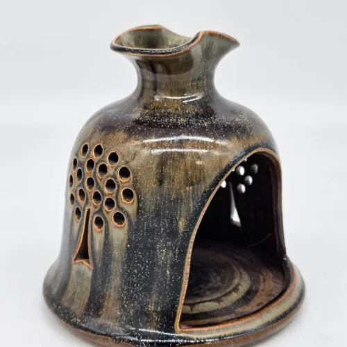 Ceramiczny kominek do aromaterapii / świecznik ażurowy – rękodzieło