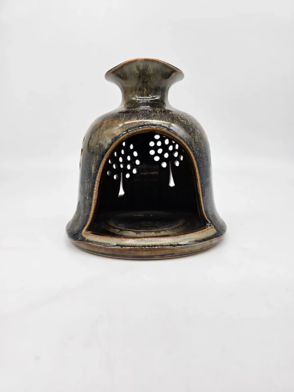 Ceramiczny kominek do aromaterapii / świecznik ażurowy – rękodzieło