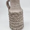 Wazon ceramiczny z uchwytem – styl vintage, faktura sznura