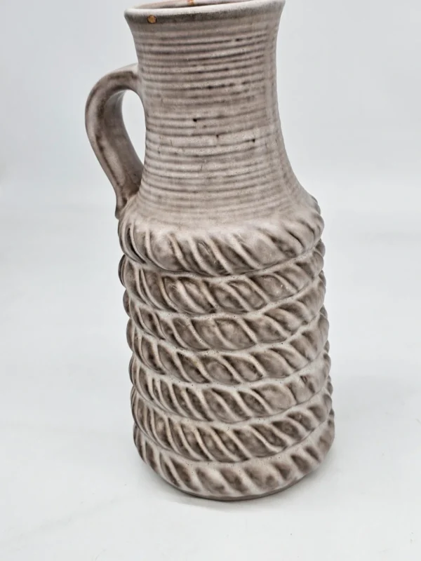 Wazon ceramiczny z uchwytem – styl vintage, faktura sznura