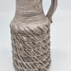 Wazon ceramiczny z uchwytem – styl vintage, faktura sznura