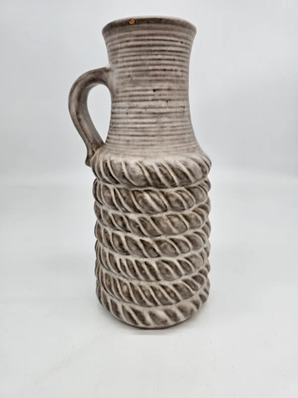 Wazon ceramiczny z uchwytem – styl vintage, faktura sznura