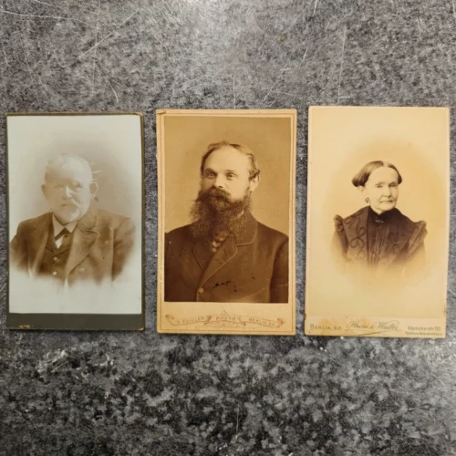 Zestaw 3 fotografii typu Carte de visite z Berlina (ok. 1870–1900)