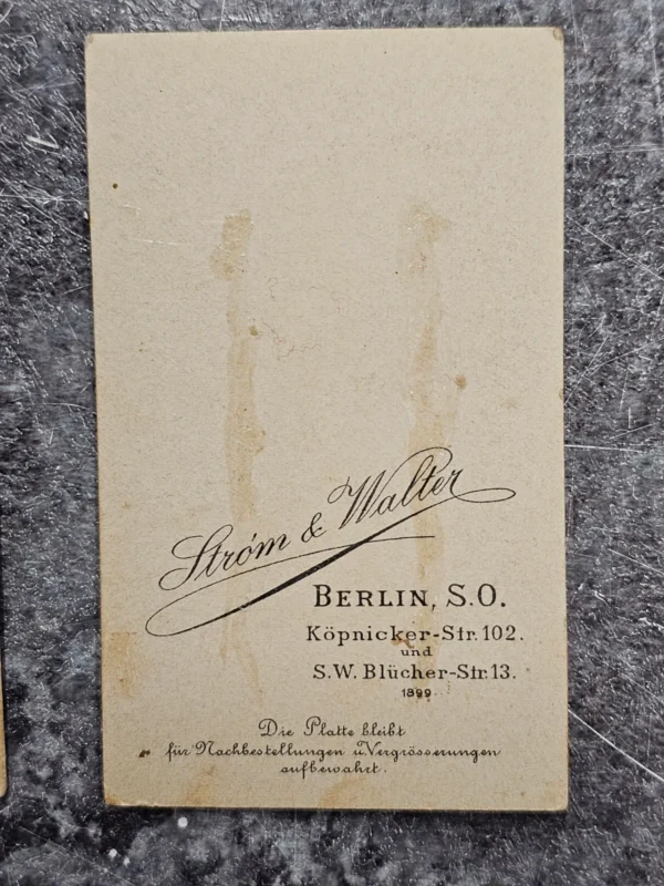 Zestaw 3 fotografii typu Carte de visite z Berlina (ok. 1870–1900)