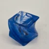 Niebieski świecznik ze szkła artystycznego | ręcznie formowany | 5 cm