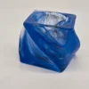 Niebieski świecznik ze szkła artystycznego | ręcznie formowany | 5 cm