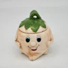 Ceramiczny pojemnik ręcznie robiony – uroczy warzywniak z uśmiechem, 12 cm