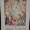 Grafika komunijna „Anioły i Dzieci” z 1934 r. w czarnej ramie – 30 × 40 cm