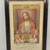 Pamiątka komunijna z Jezusem i dziećmi, 30x44 cm, Niemcy 1927 – ramka czarna