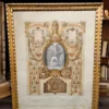 Rama złocona + grafika religijna „Concilium Vaticanum” C. Scheurena, XIX w., 54x68 cm