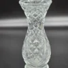 Wazon tłoczony ze szkła prasowanego, wys. 21 cm – styl retro / PRL