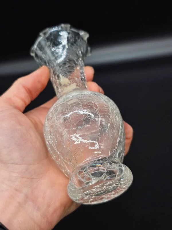 Wazon IRA Kristall – szkło krakelowane, ręcznie dmuchane, Niemcy, 18 cm