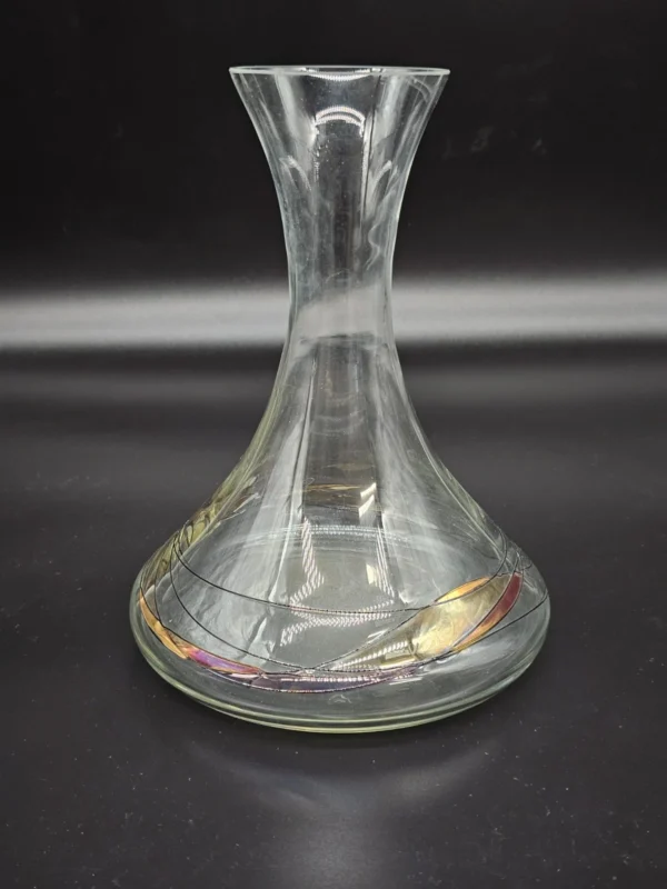 Wazon – szklany dekanter z ręcznie zdobionym ornamentem, 23 × 17 cm