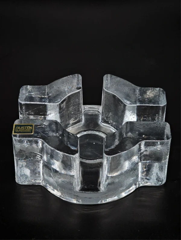 Austen Glaskunst – designerski świecznik lodowy, 15 × 13 cm, szkło artystyczne Niemcy