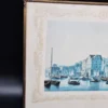 Obraz „Neuer Krahn – Broschek Hamburg”, litografia w ramie mosiężnej 24x30 cm