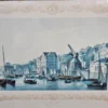 Obraz „Neuer Krahn – Broschek Hamburg”, litografia w ramie mosiężnej 24x30 cm
