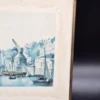 Obraz „Neuer Krahn – Broschek Hamburg”, litografia w ramie mosiężnej 24x30 cm