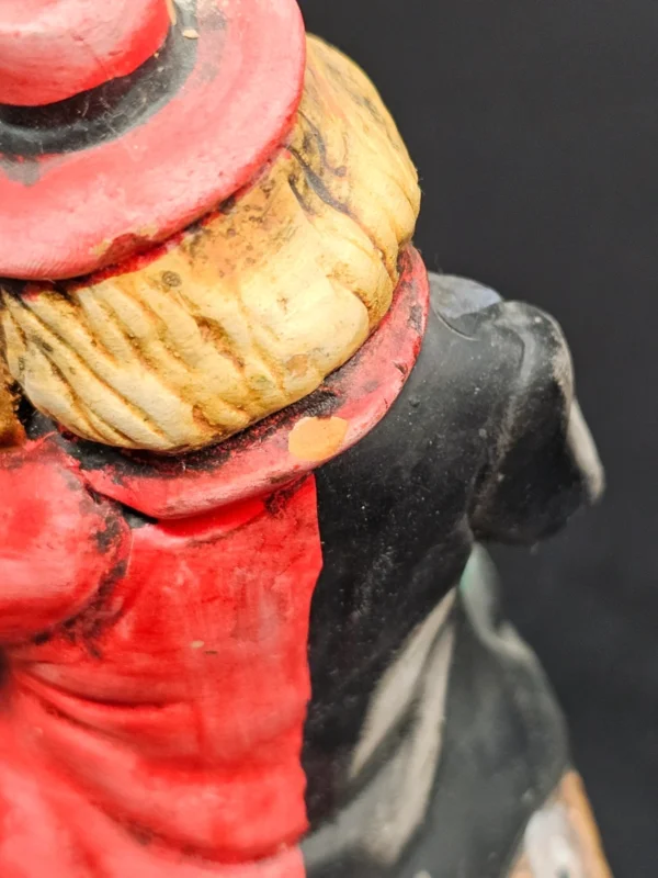 Skarbonka ceramiczna – grający klaun z psem, na beczce – wys. 17 cm