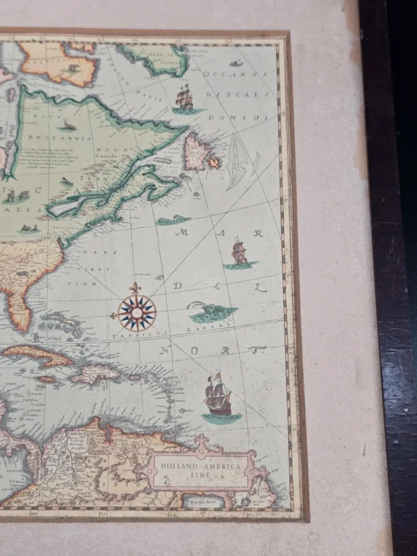 Dekoracyjna reprodukcja mapy „America Septentrionalis” 1631 r., format 40 × 37 cm