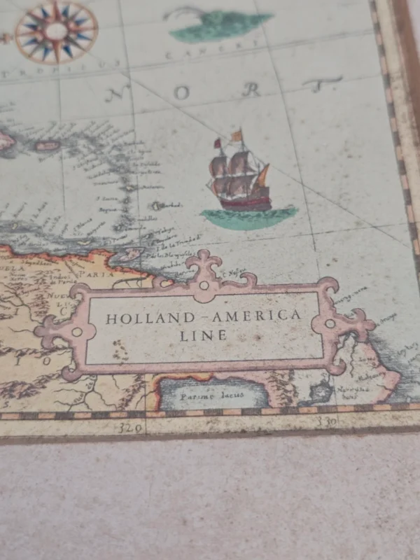 Dekoracyjna reprodukcja mapy „America Septentrionalis” 1631 r., format 40 × 37 cm