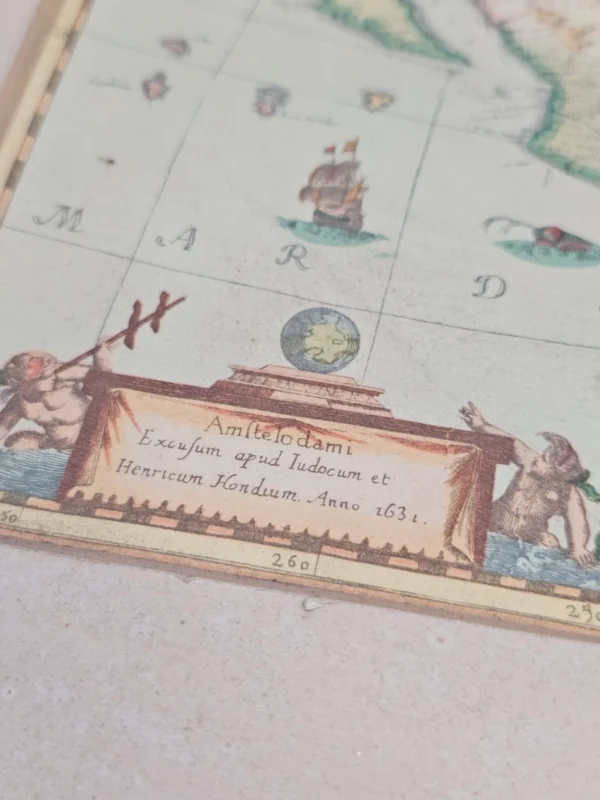 Dekoracyjna reprodukcja mapy „America Septentrionalis” 1631 r., format 40 × 37 cm