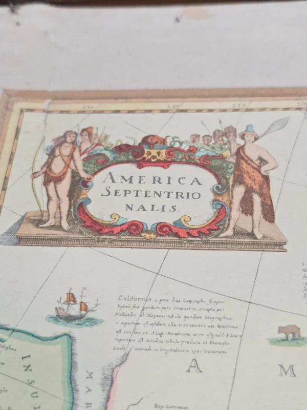 Dekoracyjna reprodukcja mapy „America Septentrionalis” 1631 r., format 40 × 37 cm