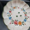 Ręcznie malowana ceramiczna misa dekoracyjna 41 cm – wzór kwiatowy, do powieszenia