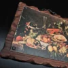 Dekoracyjna tabliczka drewniana z reprodukcją martwej natury – Hiszpania, 25 × 19 cm