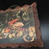 Dekoracyjna tabliczka drewniana z reprodukcją martwej natury – Hiszpania, 25 × 19 cm
