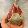 Ceramiczna lampa naftowa, sygnowana, rękodzieło artystyczne, 15×16 cm