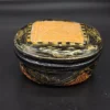 Japońska szkatułka lakierowana z lat 30. XX w. styl maki-e i plecionka bambusowa 17x9 cm
