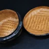 Japońska szkatułka lakierowana z lat 30. XX w. styl maki-e i plecionka bambusowa 17x9 cm