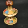 Orientalna miniaturowa fajka wodna mosiężno-drewniana z kolorowym zdobieniem – Nonabel