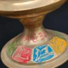 Orientalna miniaturowa fajka wodna mosiężno-drewniana z kolorowym zdobieniem – Nonabel
