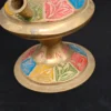 Orientalna miniaturowa fajka wodna mosiężno-drewniana z kolorowym zdobieniem – Nonabel
