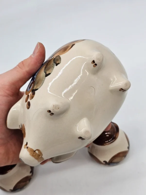 Ceramiczny zestaw „Schweineset”  świnka na tatar z solniczką i pieprzniczką – ręcznie malowany