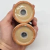 Ceramiczne solniczka i pieprzniczka w stylu rustykalnym – brązowo-beżowe, 8 cm