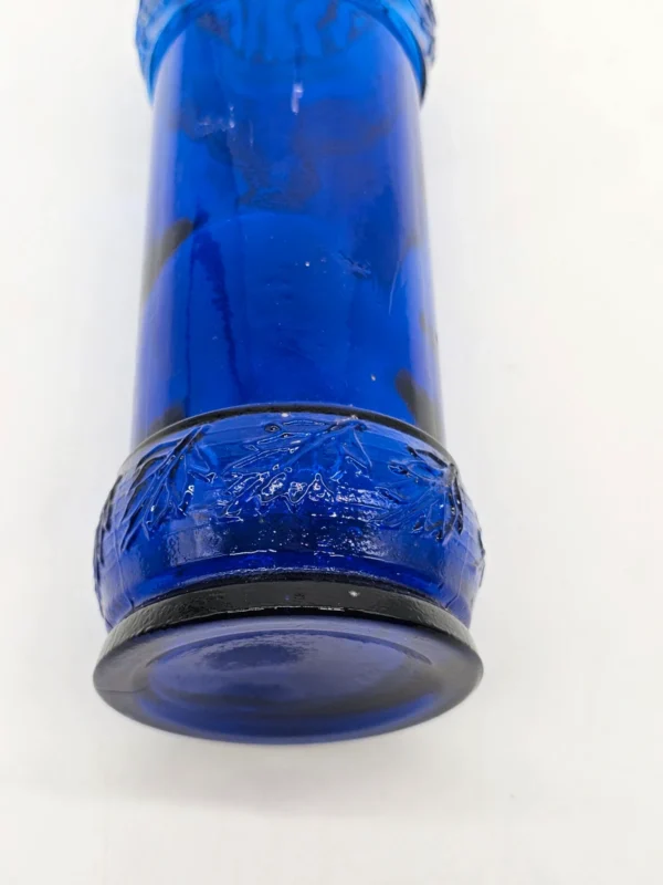 Butelka kobaltowa z korkiem – recyklingowane szkło z Hiszpanii, 35 cm
