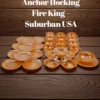 Duży zestaw Anchor Hocking Fire King USA, lata 50./60 szkło iryzowane Suburbia