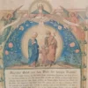 Zabytkowa grafika religijna – Modlitwa do Świętej Rodziny, XIX/XX w., w ramie