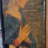 Stara ikona / obraz religijny na drewnie – Madonna w modlitwie