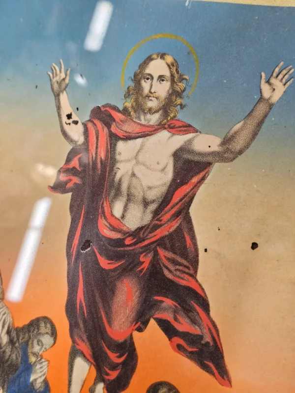 Antyczna grafika „Wniebowstąpienie Chrystusa” E.C. May, Frankfurt a.M., XIX/XX w.
