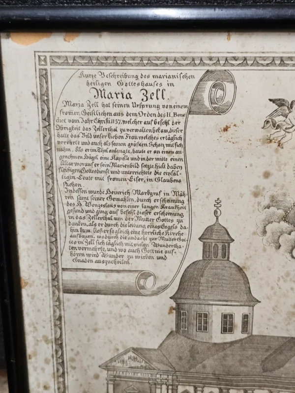 Stara grafika – Mariazell (Austria) XIX wiek, sygnowana